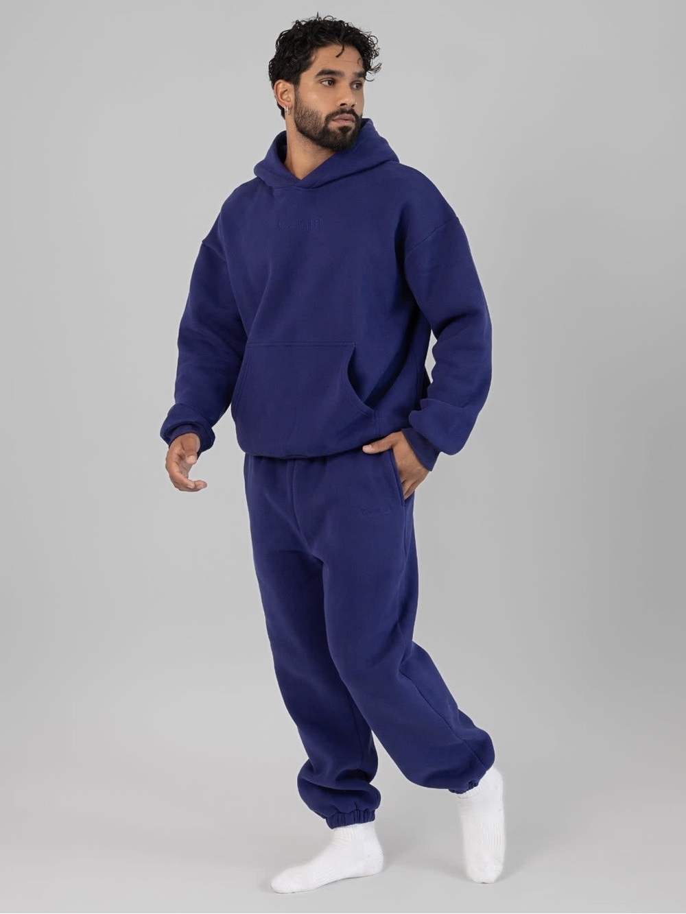 Comfrt Signature Sweatpants - Indigo Deep Blue - Cotton - Unisex Medium - 27.5” - Picture 10 of 11